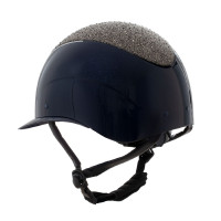 Star-helm met brede klep en strass, gehomologeerd volgens EN 1384-2023 Equestro Marine / zilver Blauw