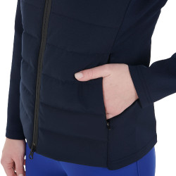 Donsjas met capuchon Equestro dames in technische mix Marineblazer Marineblauw
