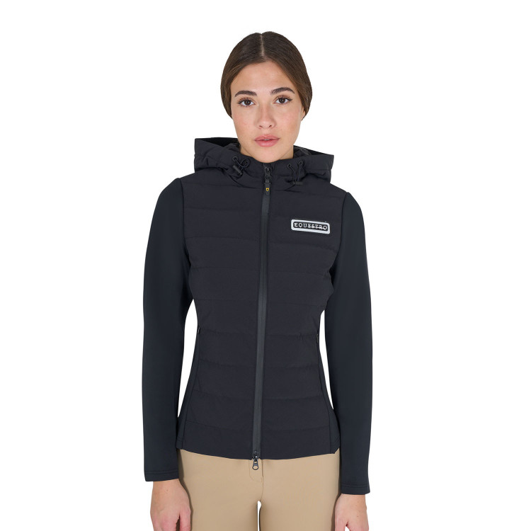 Donsjas met capuchon Equestro dames in technische mix