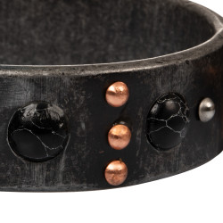 Éperons Pool's western en acier avec perles noires