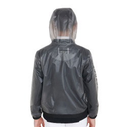 Waterdichte winddichte kinderjas met capuchon met rits Equestro Grijs