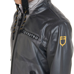 Waterdichte winddichte kinderjas met capuchon met rits Equestro Grijs