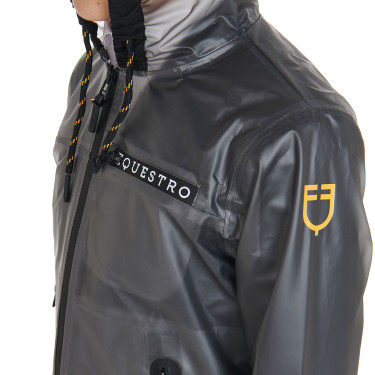 Waterdichte winddichte kinderjas met capuchon met rits Equestro Grijs