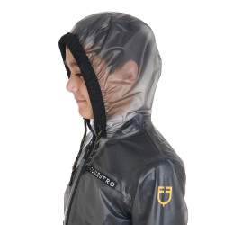 Waterdichte winddichte kinderjas met capuchon met rits Equestro Grijs