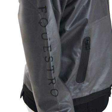 Waterdichte winddichte kinderjas met capuchon met rits Equestro Grijs