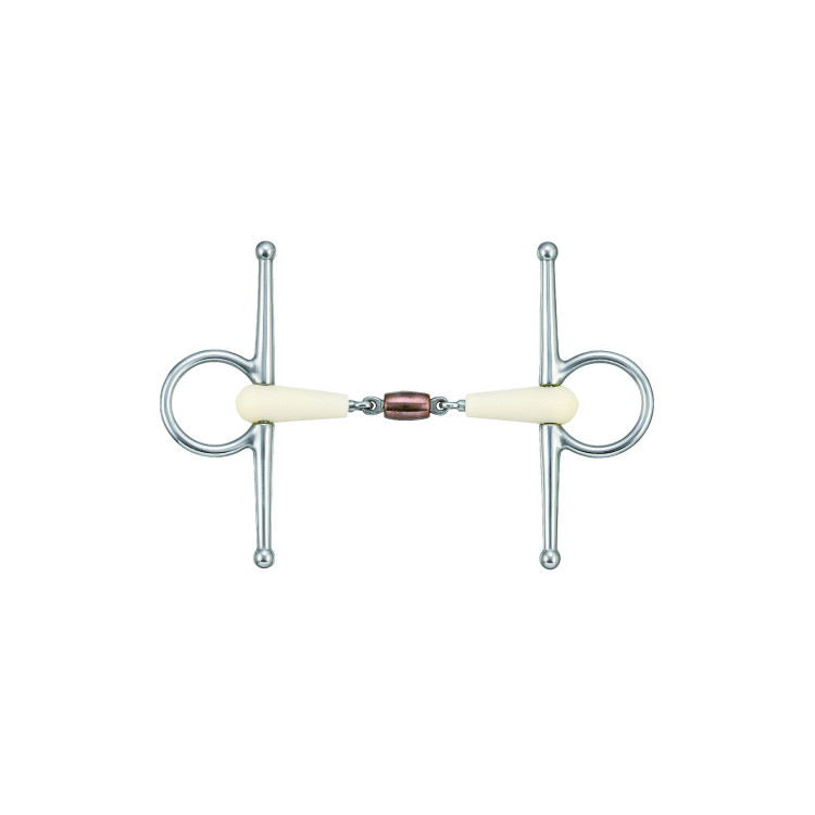 Koperkleurig Happy Mouth bit met scharen en dubbele breuk Koperkleurig Happy Mouth bit met scharen en dubbele breuk