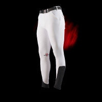 Slim fit herenrijbroek Equestro Ridertechnology full grip Wit Slim fit herenrijbroek Equestro Ridertechnology full grip Wit