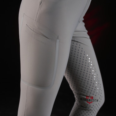 Slim fit damesbroek Equestro Ridertechnology full grip Spotlijster Grijs
