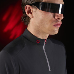 Herentrainingspolo Equestro Ridertechnology met korte mouwen en rits Zwart Herentrainingspolo Equestro Ridertechnology met korte mouwen en rits Zwart