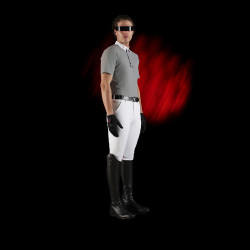 Wedstrijdpolo voor heren Equestro Ridertechnology met korte mouwen en knopen Spotlijster Grijs Wedstrijdpolo voor heren Equestro Ridertechnology met korte mouwen en knopen Spotlijster Grijs