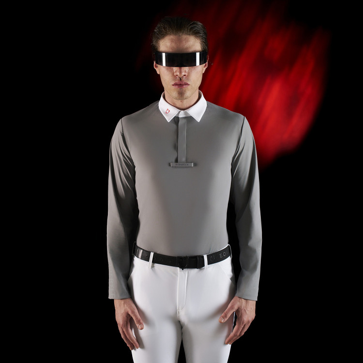 Concours polo voor heren Equestro Ridertechnology met lange mouwen en knopen