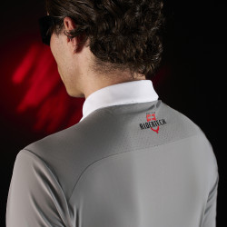 Concours polo voor heren Equestro Ridertechnology met lange mouwen en knopen Spotlijster Grijs Concours polo voor heren Equestro Ridertechnology met lange mouwen en knopen Spotlijster Grijs