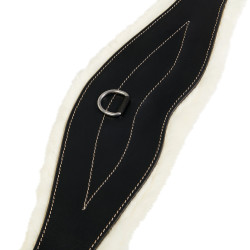 Springriem met synthetische schapenvacht Equestro Zwart
