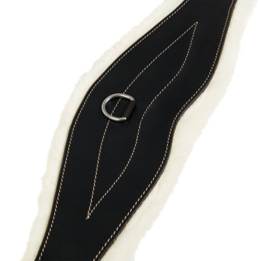 Springriem met synthetische schapenvacht Equestro Zwart