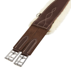 Springriem met synthetische schapenvacht Equestro Donkerbruin