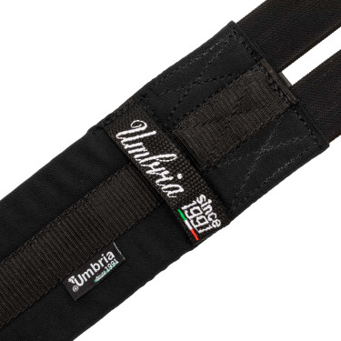 Springriem van stof met elastieken Umbria Equitazione Zwart