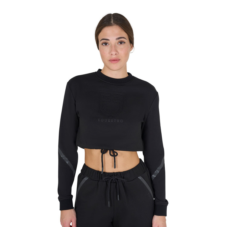 Dames cropped sweatshirt met ronde hals Equestro