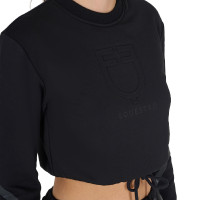 Dames cropped sweatshirt met ronde hals Equestro Grijze nevel Blauw