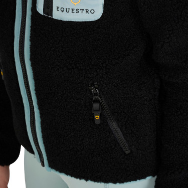 Kinderfleece-sweatshirt met ritssluiting Equestro Zwart / grijze nevel