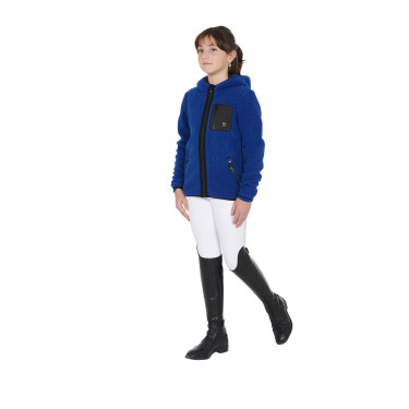 Kinderfleece-sweatshirt met ritssluiting Equestro Koningsblauw