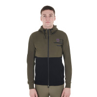 Sweatshirt Equestro met capuchon voor heren met fleecevoering aan de binnenkant Lievergroen