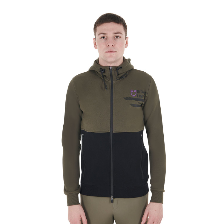 Sweatshirt Equestro met capuchon voor heren met fleecevoering aan de binnenkant Sweatshirt Equestro met capuchon voor heren met fleecevoering aan de binnenkant
