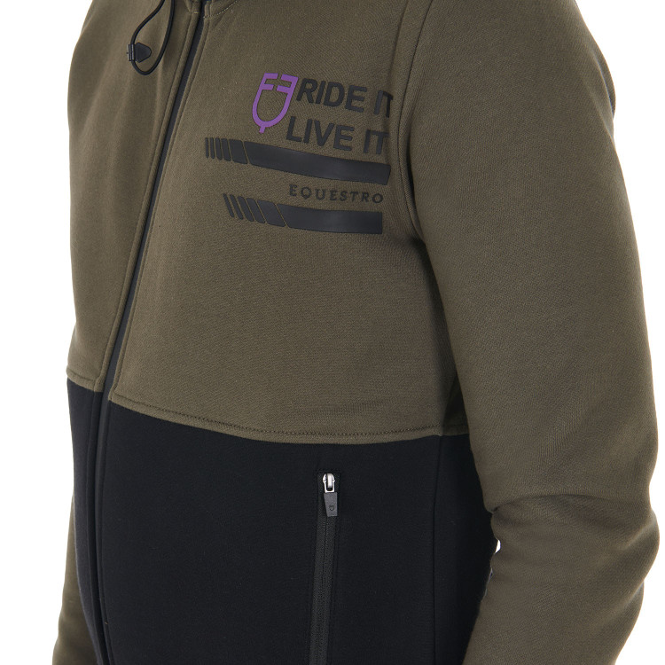 Sweatshirt Equestro met capuchon voor heren met fleecevoering aan de binnenkant Sweatshirt Equestro met capuchon voor heren met fleecevoering aan de binnenkant