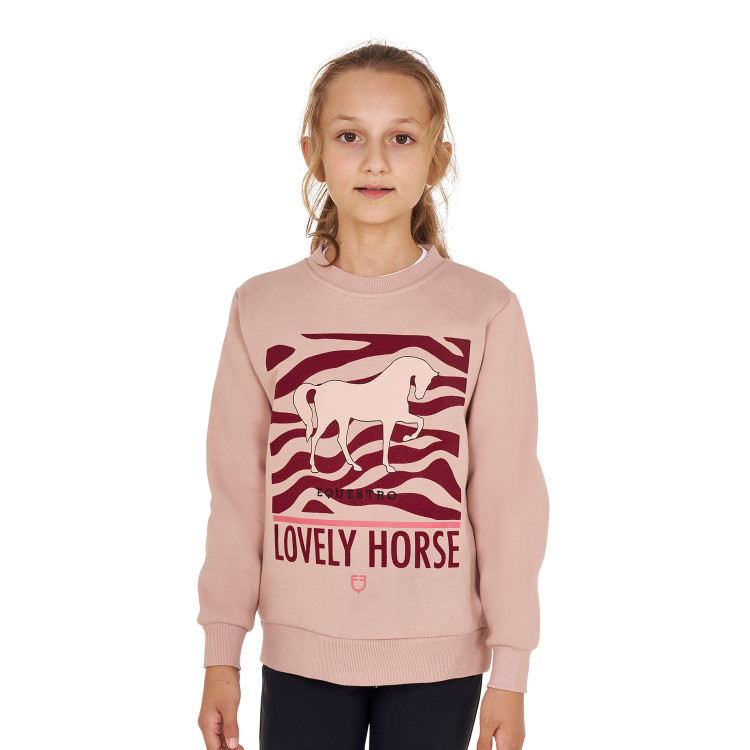 Sweatshirt Equestro van katoen met ronde hals voor meisjes Lovely Horse