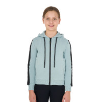Sweatshirt Equestro meisje met volledige ritssluiting en fleecevoering Grijze nevel Blauw Sweatshirt Equestro meisje met volledige ritssluiting en fleecevoering Grijze nevel Blauw