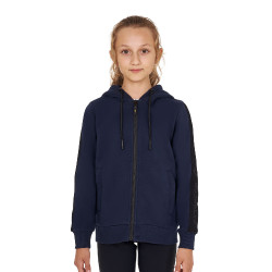 Sweatshirt Equestro meisje met volledige ritssluiting en fleecevoering Marineblazer Marineblauw