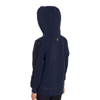 Sweatshirt Equestro meisje met volledige ritssluiting en fleecevoering Grijze nevel Blauw Sweatshirt Equestro meisje met volledige ritssluiting en fleecevoering Grijze nevel Blauw