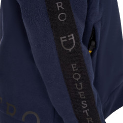 Sweatshirt Equestro meisje met volledige ritssluiting en fleecevoering Marineblazer Marineblauw