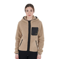 Damesfleece-sweatshirt met zak Equestro Wierook Beige Damesfleece-sweatshirt met zak Equestro Wierook Beige