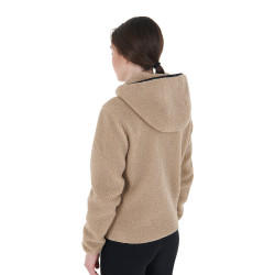 Damesfleece-sweatshirt met zak Equestro Wierook Beige