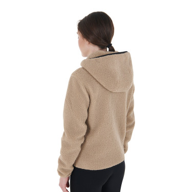 Damesfleece-sweatshirt met zak Equestro Wierook Beige