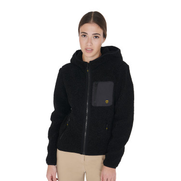 Damesfleece-sweatshirt met zak Equestro Zwart