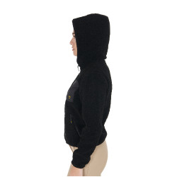 Damesfleece-sweatshirt met zak Equestro Zwart