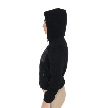 Damesfleece-sweatshirt met zak Equestro Zwart
