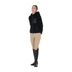 Damesfleece-sweatshirt met zak Equestro Zwart