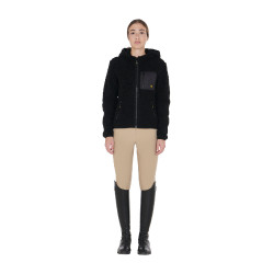 Damesfleece-sweatshirt met zak Equestro Zwart