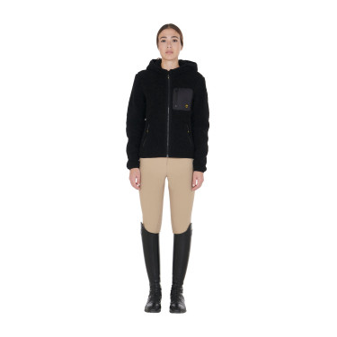 Damesfleece-sweatshirt met zak Equestro Zwart