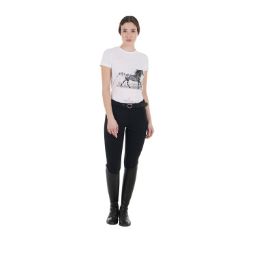 Dames T-shirt van katoen Equestro Horse Lover Dames T-shirt van katoen Equestro Horse Lover