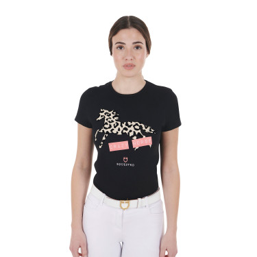 Dames katoenen T-shirt Crazy Horse Equestro