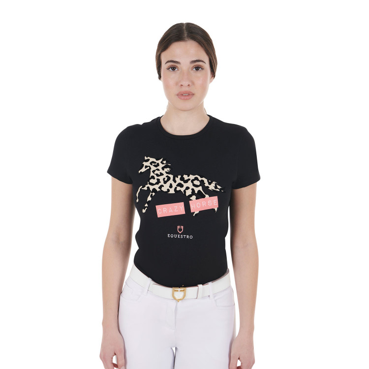 Dames katoenen T-shirt Crazy Horse Equestro