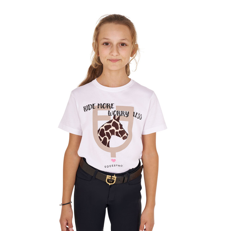 T-shirt Equestro in katoen meisje Ride More Worry Less T-shirt Equestro in katoen meisje Ride More Worry Less