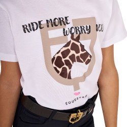 T-shirt Equestro in katoen meisje Ride More Worry Less Wit
