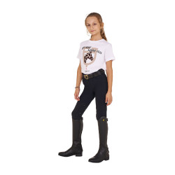 T-shirt Equestro in katoen meisje Ride More Worry Less Wit