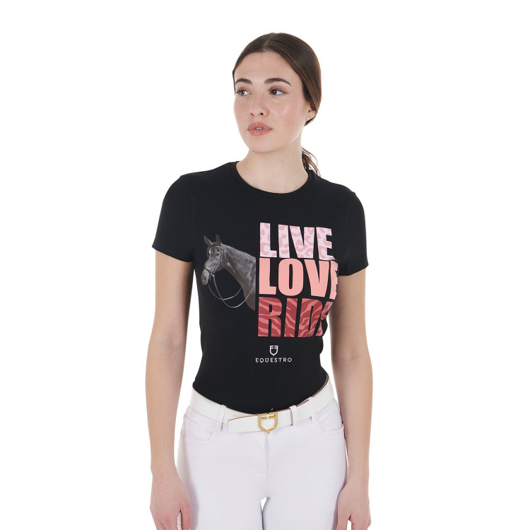 T-shirt Equestro in katoen voor dames Live Love Ride