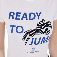 T-shirt Equestro in katoen voor dames Ready to Jump Wit T-shirt Equestro in katoen voor dames Ready to Jump Wit