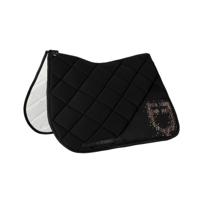 Springmat met strasslogo Equestro Zwart
